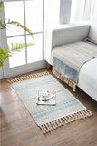 NNEDSZ Bohemian Cotton Area Rug with Tassels - Geometric Pattern, Decorative Floor Mat 60*90cm