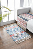 NNEDSZ Bohemian Cotton Area Rug with Tassels - Geometric Pattern, Decorative Floor Mat 60*90cm