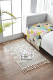 NNEDSZ Bohemian Cotton Area Rug with Tassels - Geometric Pattern, Decorative Floor Mat 60*90cm