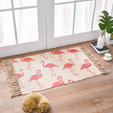 NNEDSZ Bohemian Cotton Area Rug with Tassels - Geometric Pattern, Decorative Floor Mat 60*90cm
