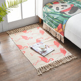 NNEDSZ Bohemian Cotton Area Rug with Tassels - Geometric Pattern, Decorative Floor Mat 60*90cm
