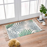 NNEDSZ Bohemian Cotton Area Rug with Tassels - Geometric Pattern, Decorative Floor Mat 60*90cm