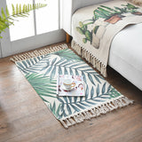 NNEDSZ Bohemian Cotton Area Rug with Tassels - Geometric Pattern, Decorative Floor Mat 60*90cm