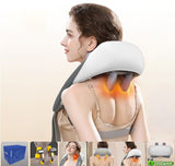 NNEDSZ Portable Shiatsu Neck and Shoulder Massager with Heat | Rechargeable 2000mAh Battery
