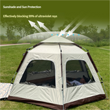 NNEDSZ 5-8 Person Hexagonal Camping Tent | Double-Layer Silver Coated Waterproof Shelter with Awning (280*280*158cm)