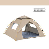 NNEDSZ Khaki 2 Person Lightweight Camping Tent (200*150*125cm) | UV Protection Silver Coated, Dual Doors & Windows