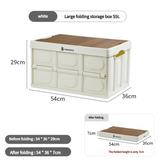 NNEDSZ 54 x 36 x 29 cm Collapsible White Outdoor Storage Box | Large Capacity, Foldable to 7 cm, Durable Design