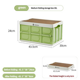 NNEDSZ 43.5*30*24 cm Collapsible Green Outdoor Storage Box | Large Capacity, Foldable to 6cm, Durable Design
