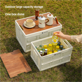 NNEDSZ 43.5*30*24 cm Collapsible Green Outdoor Storage Box | Large Capacity, Foldable to 6cm, Durable Design