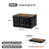 NNEDSZ 43.5*30*24 cm Collapsible Black Outdoor Storage Box | Large Capacity, Foldable to 6cm, Durable Design