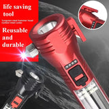 NNEDSZ Multi-Functional Safety Flashlight– Rechargeable Waterproof Emergency Torch with USB Charging, High-Lumen for Outdoor and Survival Use (Red)