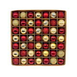 NNEDSZ 49-Piece Christmas Ornament Set - 3cm Red, Gold Baubles for Christmas Tree Decoration