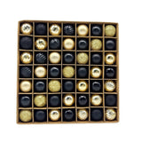 NNEDSZ 49-Piece Christmas Ornament Set - 3cm Black, Gold Baubles for Christmas Tree Decoration