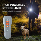 NNEDSZ Black Rechargeable Ultrasonic Dog Trainer with LED Flashlight & Laser - Anti-Barking Device for Effective Dog Training