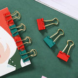NNEDSZ S11012 Christmas Stationery Set - Festive Binder Clips, Paper Clips, and Push Pins in Holiday Colors(2 set)
