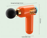 NNEDSZ LC002 Orange Portable Massage Gun - Deep Tissue Muscle Massager with 4 Heads and 9 Speed Settings