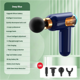 NNEDSZ LC002 Deep Blue Portable Massage Gun - Deep Tissue Muscle Massager with 4 Heads and 9 Speed Settings