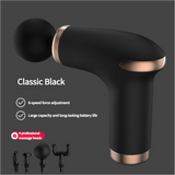 NNEDSZ Classic Black Massage Gun - 6-Speed Deep Tissue Massager with 4 Professional Massage Heads