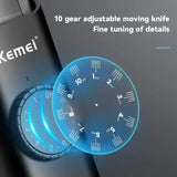 NNEDSZ KM-1247 Rechargeable Hair and Beard Trimmer - Precision Grooming Kit with USB Charging Cable, Cleaning Brush, and Oil