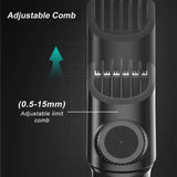 NNEDSZ PRITECH Adjustable Length Hair Trimmer - USB Rechargeable Grooming Tool with DLC Coated Blade