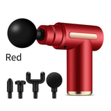 NNEDSZ Compact Red Massage Gun - Deep Tissue Muscle Massager with 4 Interchangeable Heads