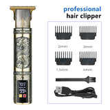NNEDSZ Professional Dragon Design Hair Clipper - Cordless Hair Trimmer with Digital Display, Adjustable Guards, and USB Charging