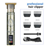 NNEDSZ Professional Buddha head Design Hair Clipper - Cordless Hair Trimmer with Digital Display, Adjustable Guards, and USB Charging