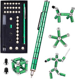 NNEDSZ Magnetic Fingertip Pen Building Toy Set - Multifunctional Green Magnet Pen with Creative Building Blocks and Replacement Refills