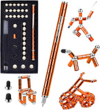 NNEDSZ Magnetic Fingertip Pen Building Toy Set - Multifunctional Orange Magnet Pen with Creative Building Blocks and Replacement Refills