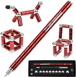 NNEDSZ (2 set) Magnetic Fingertip Pen Building Toy Set - Multifunctional Red Magnet Pen with Creative Building Blocks and Replacement Refills