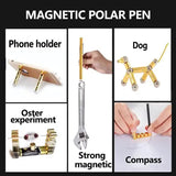 NNEDSZ (2 set) Magnetic Fingertip Pen Building Toy Set - Multifunctional Blue Magnet Pen with Creative Building Blocks and Replacement Refills
