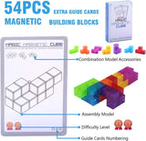 NNEDSZ Magic Magnetic Cube Puzzle Set - 3D Rubik's Cube Building Blocks with Guide Cards for Creative Play