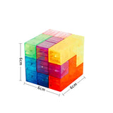 NNEDSZ Magic Magnetic Cube Puzzle Set - 3D Rubik's Cube Building Blocks with Guide Cards for Creative Play