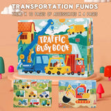 NNEDSZ Interactive Busy Book Set - 2-pack of educational activity books for preschoolers on transport and animals