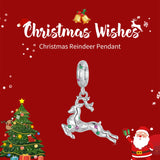 NNEDSZ Sterling Silver Reindeer Charm - Festive Christmas Pendant with Colorful  Accents (weighs approximately 2g)