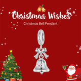 NNEDSZ Sterling Silver Bell Charm - Festive Christmas Pendant with Colorful  Accents (weighs approximately 2.2g)