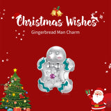NNEDSZ Sterling Silver Gingerbread Man Charm - Festive Christmas Pendant with Colorful  Accents (weighs approximately 1.8g)