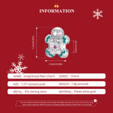 NNEDSZ Sterling Silver Gingerbread Man Charm - Festive Christmas Pendant with Colorful  Accents (weighs approximately 1.8g)