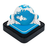 NNEDSZ The Earth 3D Paper Sculpture Night Light with Memo Pad, Black Base - Elegant Gift Set for Home & Office( Blue )