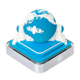 NNEDSZ The Earth 3D Paper Sculpture Night Light with Memo Pad, Silver Base - Elegant Gift Set for Home & Office( Blue )