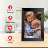 NNEDSZ White 16GB Storage 10-Inch WiFi Digital Photo Frame | HD Display + Remote Photo/Video Sharing via App |