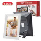 NNEDSZ White 32GB Storage 10-Inch WiFi Digital Photo Frame | HD Display + Remote Photo/Video Sharing via App |