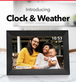 NNEDSZ White 32GB Storage 10-Inch WiFi Digital Photo Frame | HD Display + Remote Photo/Video Sharing via App |