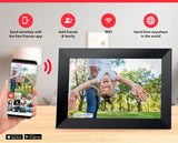 NNEDSZ Black 32GB Storage 10-Inch WiFi Digital Photo Frame | HD Display + Remote Photo/Video Sharing via App |