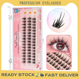 NNEDSZ 6 set Different sizes Natural Segment Cluster Eyelashes - Ultra-Thin Invisible Band, Perfect for Beginners, DIY Lash Extension