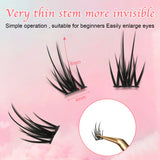 NNEDSZ 6 set Different sizes Natural Segment Cluster Eyelashes - Ultra-Thin Invisible Band, Perfect for Beginners, DIY Lash Extension
