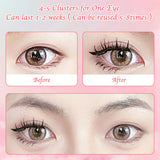 NNEDSZ 6 set Different sizes Natural Segment Cluster Eyelashes - Ultra-Thin Invisible Band, Perfect for Beginners, DIY Lash Extension