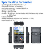 NNEDSZ 64G Black MPOWN M19 Handheld Gaming Console - Retro Arcade & PSP Emulator, 3.5-Inch HD Screen, TV Connectivity, Portable 3D Gaming Device