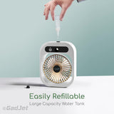 NNEDSZ White color USB 2-in-1 Misting Fan & Humidifier Portable Cooling and Humidifying Solution