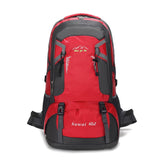 NNEDSZ Large 60L Red Waterproof Hiking Backpack for Travel, Camping, and Outdoor Adventures - Durable and Lightweight
